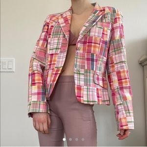 preppy plaid blazar